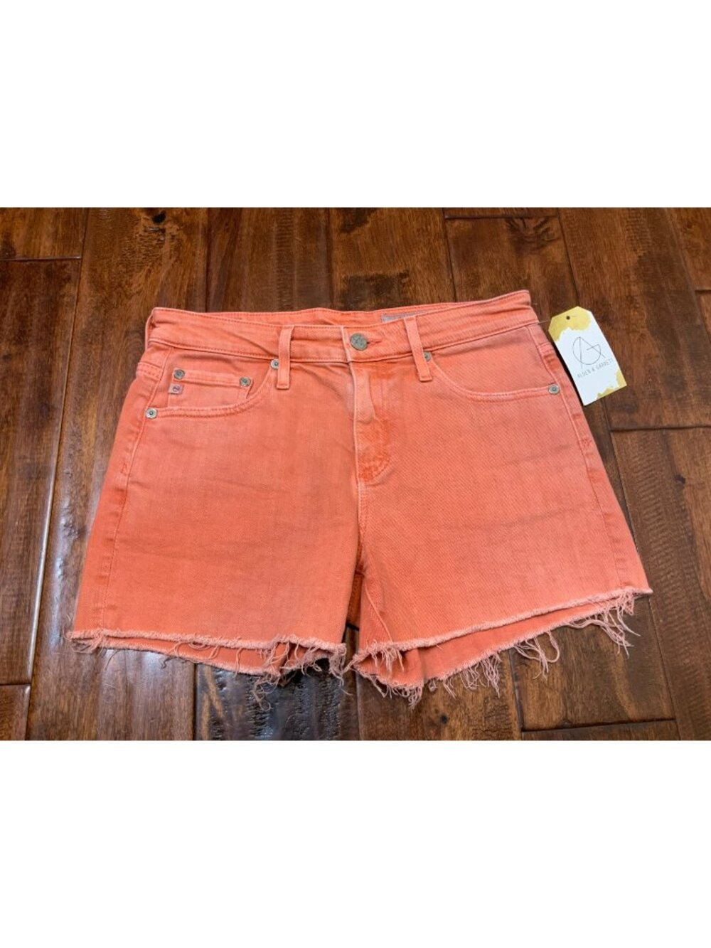 Adriano Goldschmied Coral Pink The Hailey Cut Off Jean Shorts, Size 25R